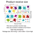 Colorful paint splash wall stickers set for kids room, PVC decals 70x50cm dimensions - 25*35cm*4pcs
