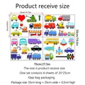 Set van 4 vellen muurstickers met cartoonvoertuigen van 35x25 cm voor de kinderkamer - 25*35cm*4 stuks
