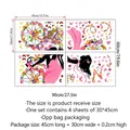 Maattabel voor 4-delige bloemen muursticker set 30x45cm met lay-out afmetingen - Fiets Meisje Bloemenstijl (Y808) / 30cm*45cm*4 Stuks