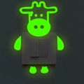 Luminous cow light switch sticker with cartoon animal design for dark room wall decor - Cartoon Cow Style (G028)