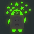 Luminous penguin and stars wall stickers set for power switch glow in the dark decor - Cartoon Penguin Style (G031)