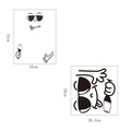 Detailed dimension chart for creative cartoon funny wall stickers and fridge decals - Sunglasses Tongue Face with Wine Glass Style (33012B)