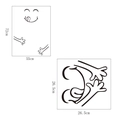 Funny cartoon face wall sticker dimensions 72x55cm showing layout and size specs - Smiling Face with Open Arms Style (33012C)
