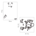 Funny DIY cartoon winking face fridge sticker with coffee cup size details - Winking Tongue Face with Coffee Cup Style (33012D)