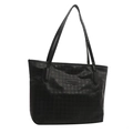 Elegante borsa tote nera con goffratura pied-de-poule e sottili spalline da donna - Senza ciondolo / Nero
