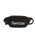 Casual black crossbody bag with white letter print and adjustable shoulder strap - No Pendant / Black