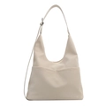 Minimalistische beige hobo-draagtas met grote capaciteit en verstelbare schouderriem - Wit