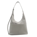 Minimalistische grijze tote bag met voorvakken en verstelbare schouderriem voor dames - Grijs