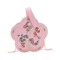 Sac fleur rose avec broderie de grue et bandoulière chaîne dorée pour femme - Rose