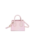 Borsa a tracolla trapuntata rosa con manici e tracolla regolabile in ecopelle - Rosa