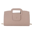 Elegant beige crocodile pattern handbag with felt fabric and gold chain strap for women - Khaki