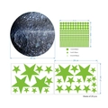 Luminous wall stickers set with 30cm glowing moon and stars for kids room decor - Moon Stars Dots Style (HZY904A)