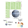 Detailed size specifications for 166pcs star and 30cm moon glow in the dark wall stickers - Moon Stars Combination Style (HZY904B)