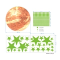 Luminous glow in the dark wall sticker set with yellow planet, stars and varied dots - Star and Moon Combination Style (HZY912-A)
