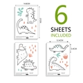 Lot de 6 stickers muraux dinosaures pour chambre d'enfant avec motifs colorés - 14,8 * 21 cm * 6 feuilles