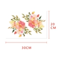 Waterverf bloemen muursticker set met 30cm x 20cm lay-out voor huisdecoratie - Roze Oranje Aquarel Bloemen (Y1537)