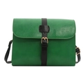 Bolso bandolera cuadrado verde vibrante con correa negra y hebilla dorada retro - Verde