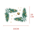 Kerststickers met dennentakken en gouden ballen, afmetingen 30cm bij 20cm groot - Kerst Den Sneeuwvlok Gouden Bal (Y1540)