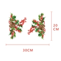 Christmas wall decals set with holly leaves, red berries and pinecones, 20x30cm size - Christmas Holly Berries Pinecone (Y1541)