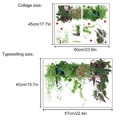 Detail of green leaf wall sticker layout and finished size measurements in centimeters - Folded Style