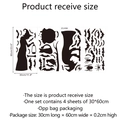 Halloween witch silhouette wall stickers featuring bats and cauldron, 4-piece set decor - 30cm*60cm*4 Sheets