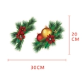 Christmas sticker set with festive pine branches and red flowers in 20x30 cm dimensions - Red Flower Gold Ball Pine Decoration (Y1552)