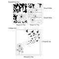 Moderner Wandsticker mit Pusteblume und Vögeln mit 105x115cm DIY-Abmessungen - Schwarze Pusteblume Fliegende Vögel (35*25cm*4Stk)