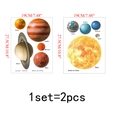 Luminous solar system wall stickers featuring 8 planets and sun for kids room decor - 19*27.5cm*2pcs/set