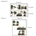 3D potted green plant wall stickers with floating shelves design for living room decor - 60cm*25.5cm*2pcs