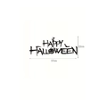 Detail of Happy Halloween wall sticker with black cat, bat and pumpkin icons, 57x22cm - Black Cat Pumpkin Bat Style (f003)