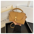 Chic khaki square bag with gold buckle and versatile detachable shoulder strap - Khaki