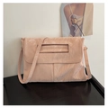 Bolso bandolera minimalista de cuero PU rosa pálido con acabado de textura marmolada - Rosa