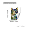 Buntglas-Stil Katzen-Fensteraufkleber mit Mosaik-Design für Glastüren und Fenster - Buntglas-Katzenstil (D20762) / 30*40cm