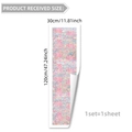 Detalle de vinilo decorativo 30x120cm con flores rosas y patrones de mosaico - Estilo Vitral Floral Rosa (XC20003) / 30cmx120cm