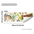 Dettaglio adesivo murale acquerello con riccio e orso, 30x90cm per camerette dei bambini - Animali Della Foresta Acquerello (M20215)