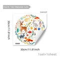 Detail van statische raamsticker met bosdieren in aquarel stijl voor decoratie - Boshuizen Aquarel Cirkel (D20730)
