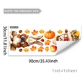 Détails des stickers muraux d'automne avec lapin, hérisson et feuilles d'érable - Hérisson & Lapin d'Automne (M20217) / 30x90cm
