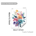 Gedetailleerde afmetingen voor aquarel bloemen muurstickers van PVC 40x30cm - 30*40cm