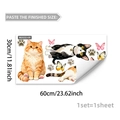 Dimensions détaillées pour stickers muraux de chats mignons mesurant 60cm par 30cm - Combo Chats Aquarelle (M20222)
