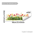 Pegatina creativa de tulipanes y pájaros para ventanas de cristal, tamaño 30x90cm - Estilo Parterre de Tulipanes (D20926)