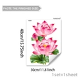 Detail of pink lotus PVC wall sticker featuring hand-painted floral art for home decor - Chinese Hand-painted Pink Lotus Buds Style (M20619)