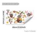 Feuille détaillée des stickers muraux souris chef dessin animé avec gâteau et fleurs - Thème Souris Chef (M20247)