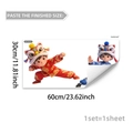 Dettaglio degli adesivi per finestre danza del leone cinese tradizionale da 30x60cm - Bambini Leone di Arti Marziali Rosso Blu (D21792)