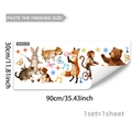 Planche de stickers muraux animaux mignons pour décoration de chambre d'enfant et bébé - Famille Animaux Mix (M20232)
