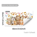 Autocollants muraux animaux de la forêt avec ours cerf et lapin pour chambre d enfant - Animaux De Forêt Feuilles d'Automne (M20252)