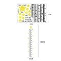 Detail of yellow stars grow up height chart wall sticker measuring from 20 to 150 cm - 30x45cm