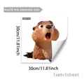 Macro view of 3D cartoon animal wall sticker showing detailed texture and 30cm size - 3D Shocking Visual Marmot Style (M20517)