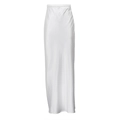 Elegant high-waisted white satin maxi skirt with a smooth finish and a sleek silhouette - S / White