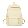 Mochila minimalista de lona amarillo claro con bolsillo frontal y compartimentos laterales - Amarillo
