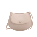 Chic pink saddle shoulder bag with chain strap and elegant semi-circular flap design - Off White